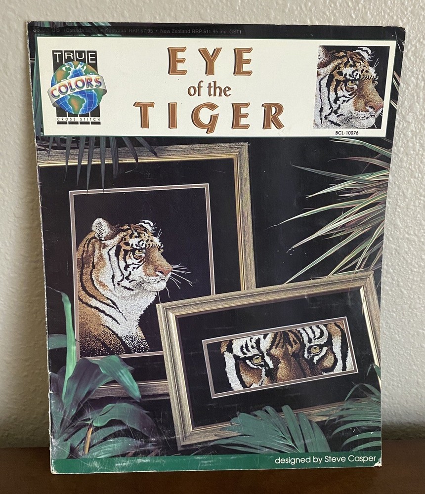 EYE OF THE TIGER 2 Designs Orange & White Big Cat Counted Cross Stitch Pattern