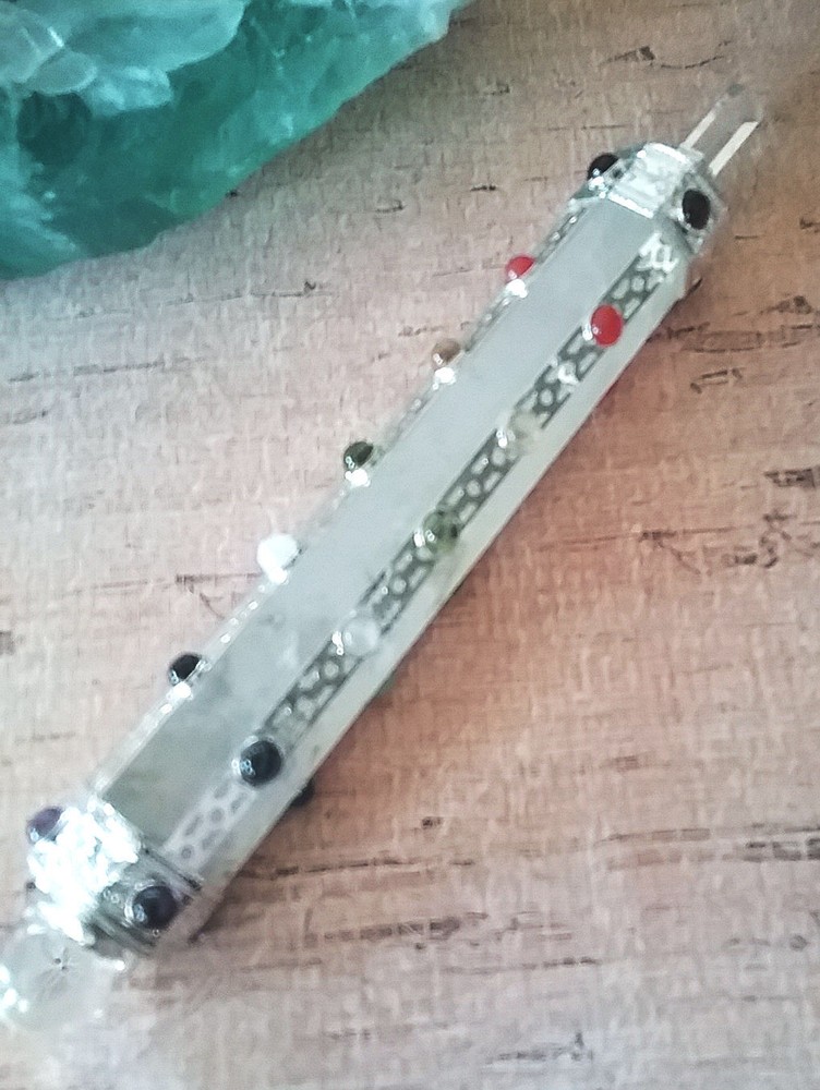 Crystal Quartz Chakra Wand with Quartz Point for Healing and Energy
