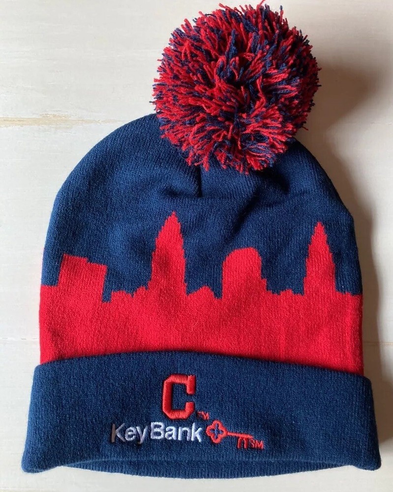Cleveland Indians Cleveland Skyline Block “C” Logo Winter Hat SGA!