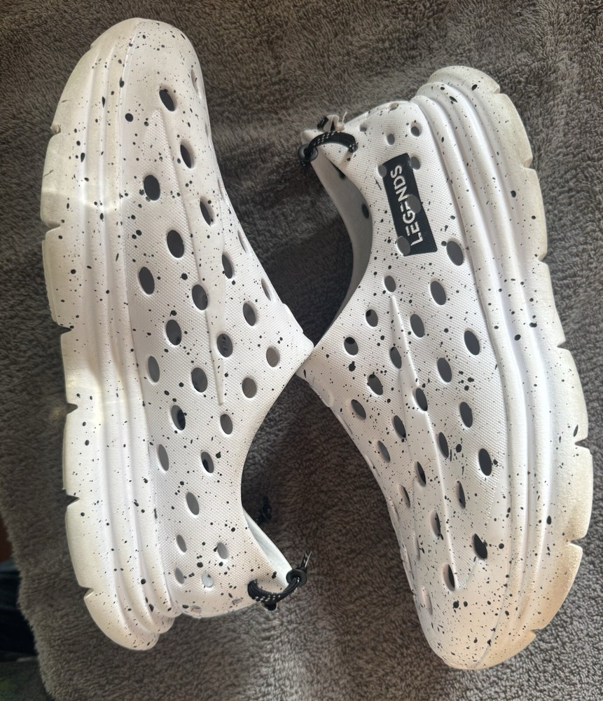 Legends X Kane Footwear Revive Recovery Shoes Mens 8 White Black Speckle