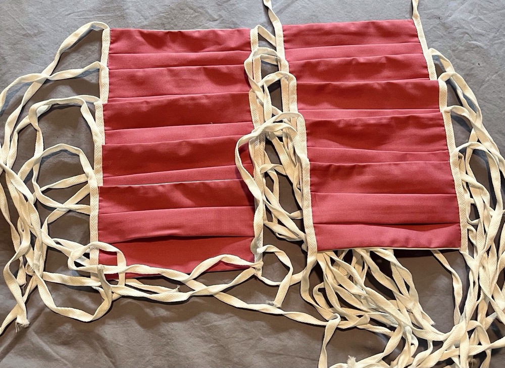 Cloth Face Masks With Ties Lot Of 10 Surgical Reusable Washable Pink/Rose New