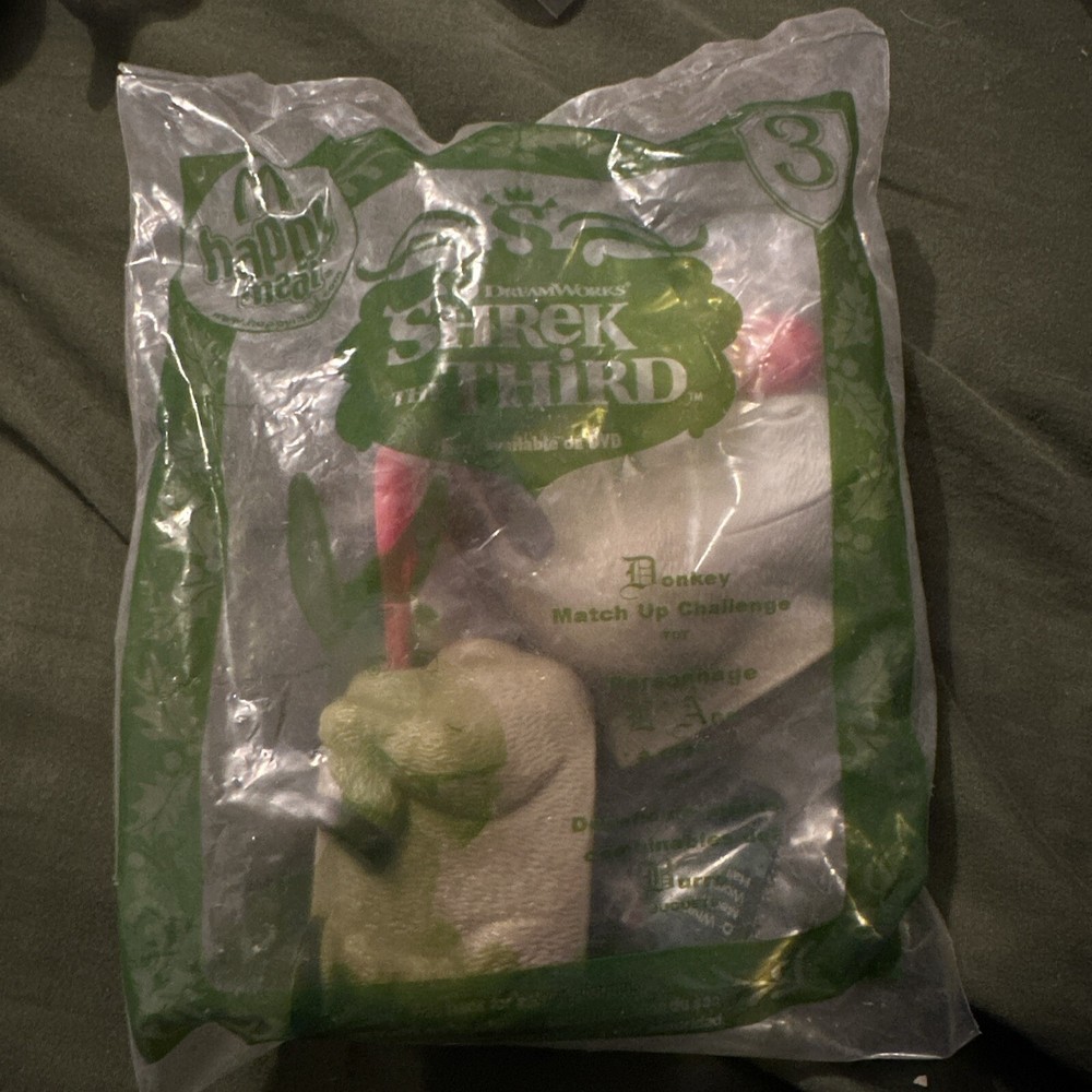 🍔🍟McDonald's Happy Meal Toy 2007 Shrek The Third #3 Donkey Match Up Challenge