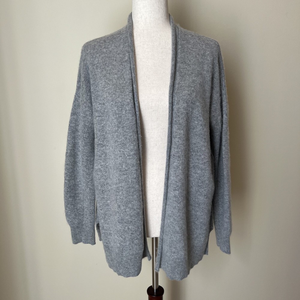 Joie Womens 100% Cashmere Open Front Cardigan Sweater Sz S Gray Cozy Soft Comfy