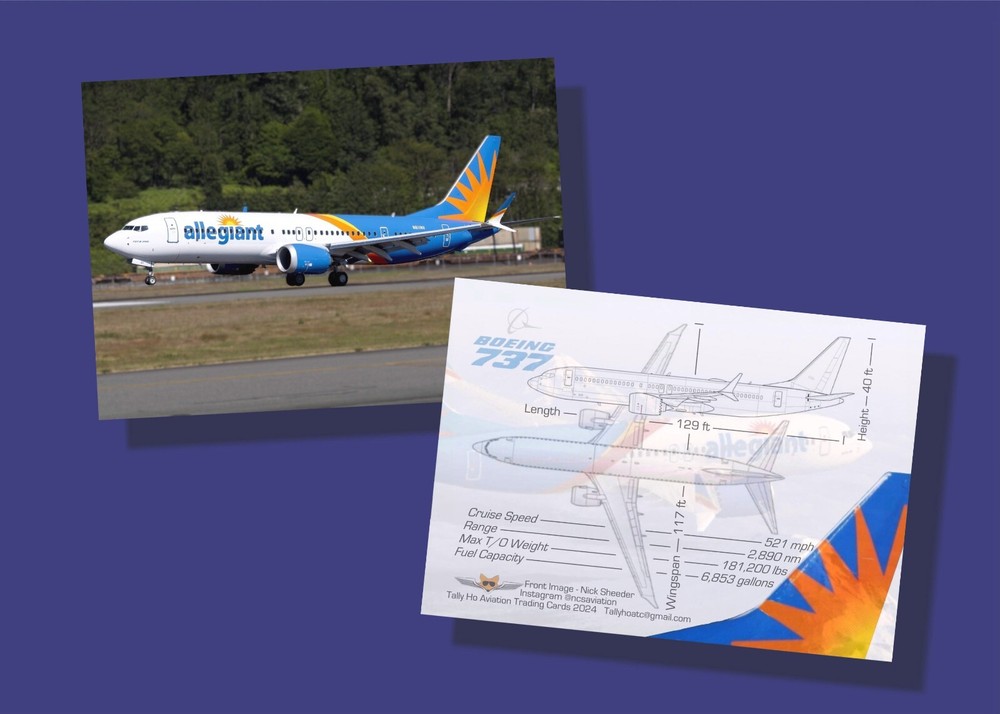 Allegiant Air Boeing 737 MAX 8-200 Trading Card Set of 25 - FREE SHIPPING