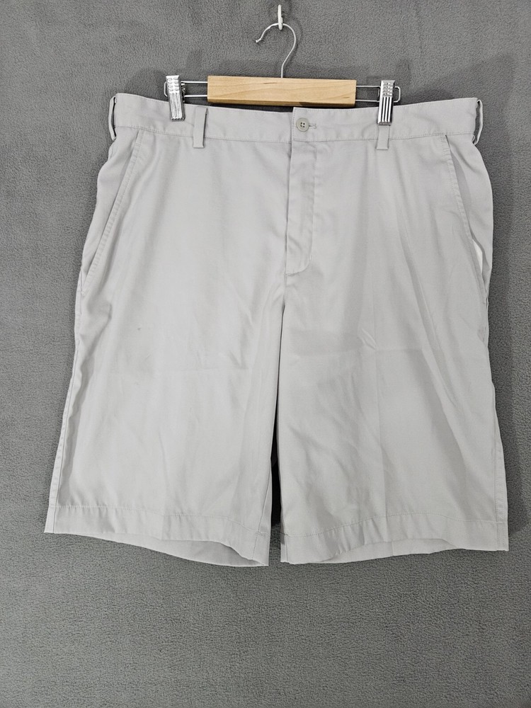 Nike Golf Dri-fit Mens Khaki Shorts Beige Size 34 Athletic Classic