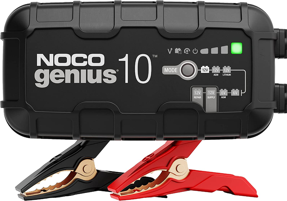 GENIUS10, 10A Smart Car Battery Charger, 6V and 12V Automotive Charger, Battery