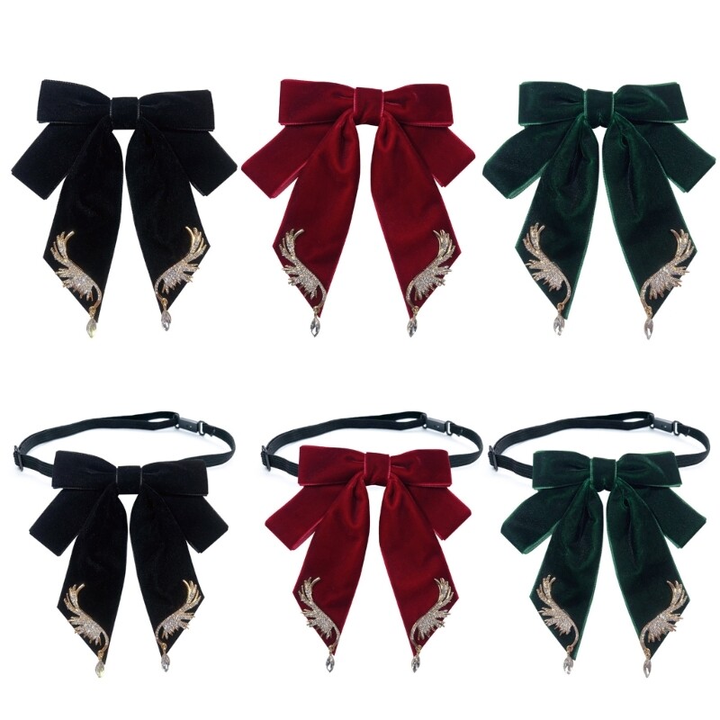 Elegant Wing Collar Bow Tie Brooch for Weddings and Engagements