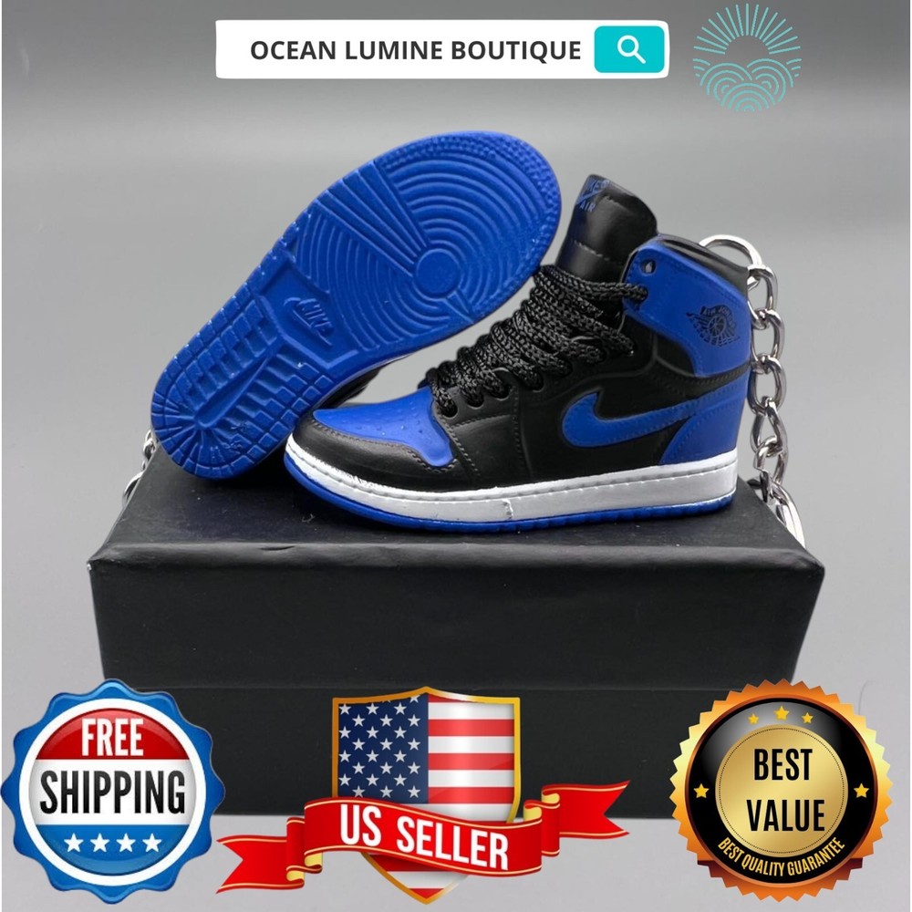 Air Jordan 3D Mini Sneaker Keychain, Basketball Sneaker Collectible, Box Options