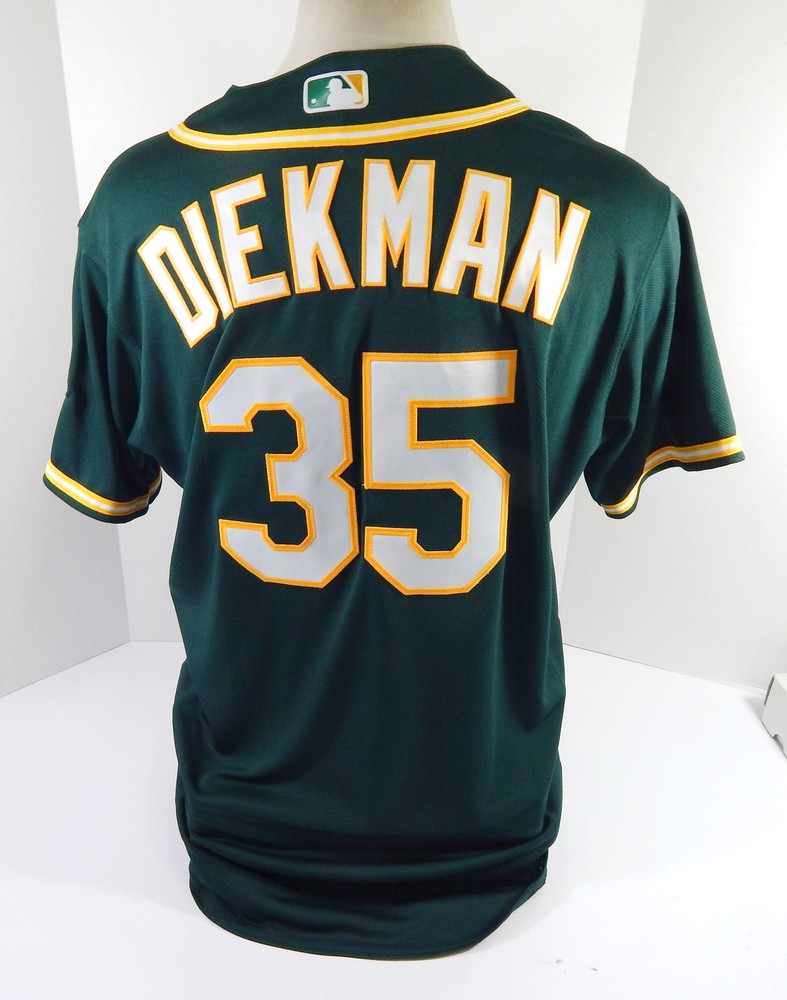2020 Oakland Athletics Jake Diekman #35 Game Issued Pos Used Green Jersey 48 6
