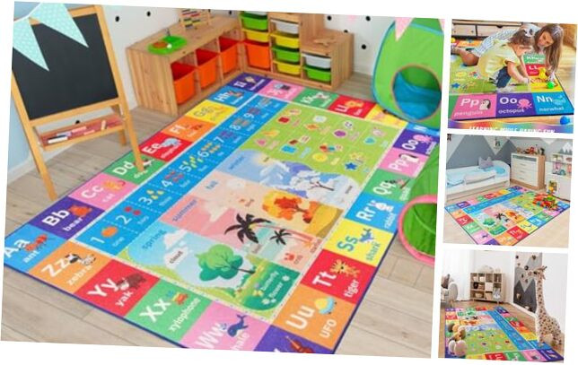 Colorful ABC Playroom Rug - Non-Slip Alphabet Learning Mat for Classrooms-image