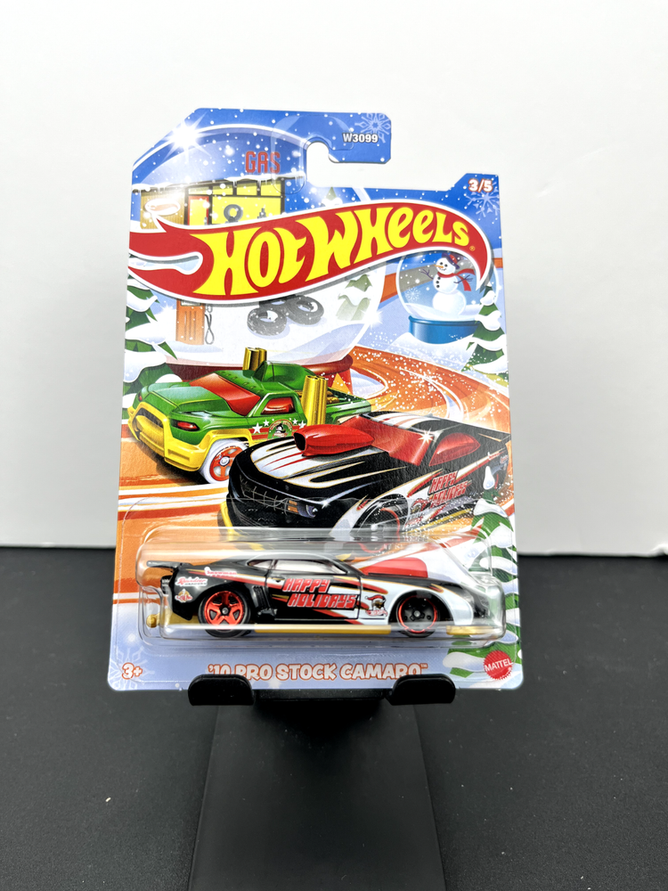 Hot Wheels 2024 Mainline Holiday Car Set '10 Pro Stock Camaro Black 3/5