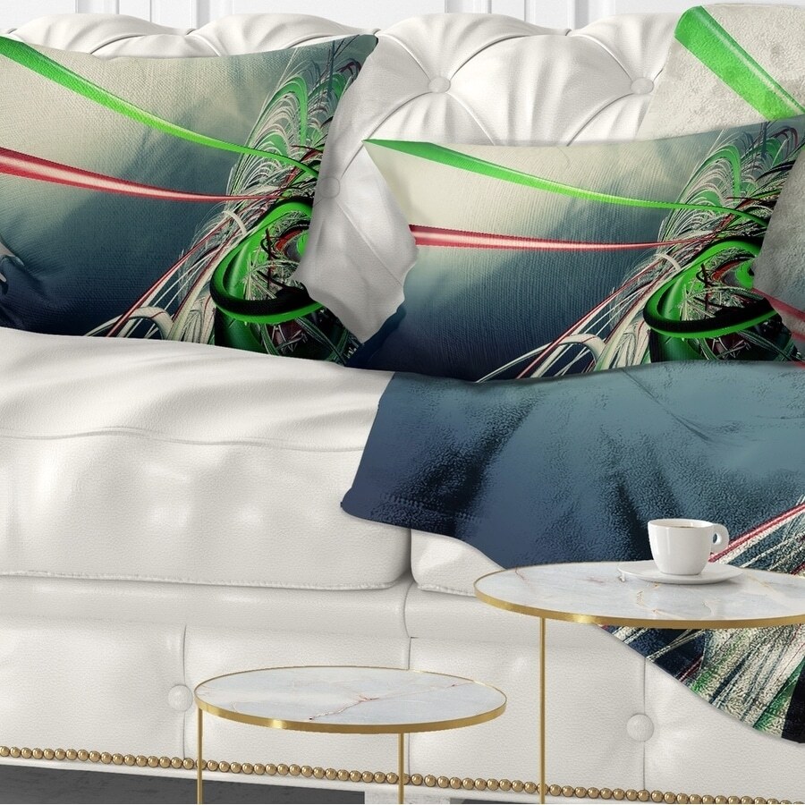 Designart 'Fractal 3D Green Stripes' Contemporary Throw