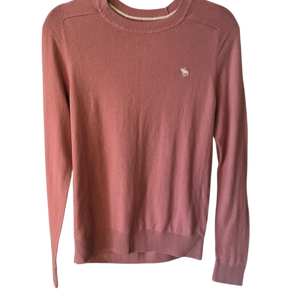 Abercrombie & Fitch Soft A&F Moose Icon Crewneck Sweater Rose Pink Y2K-image