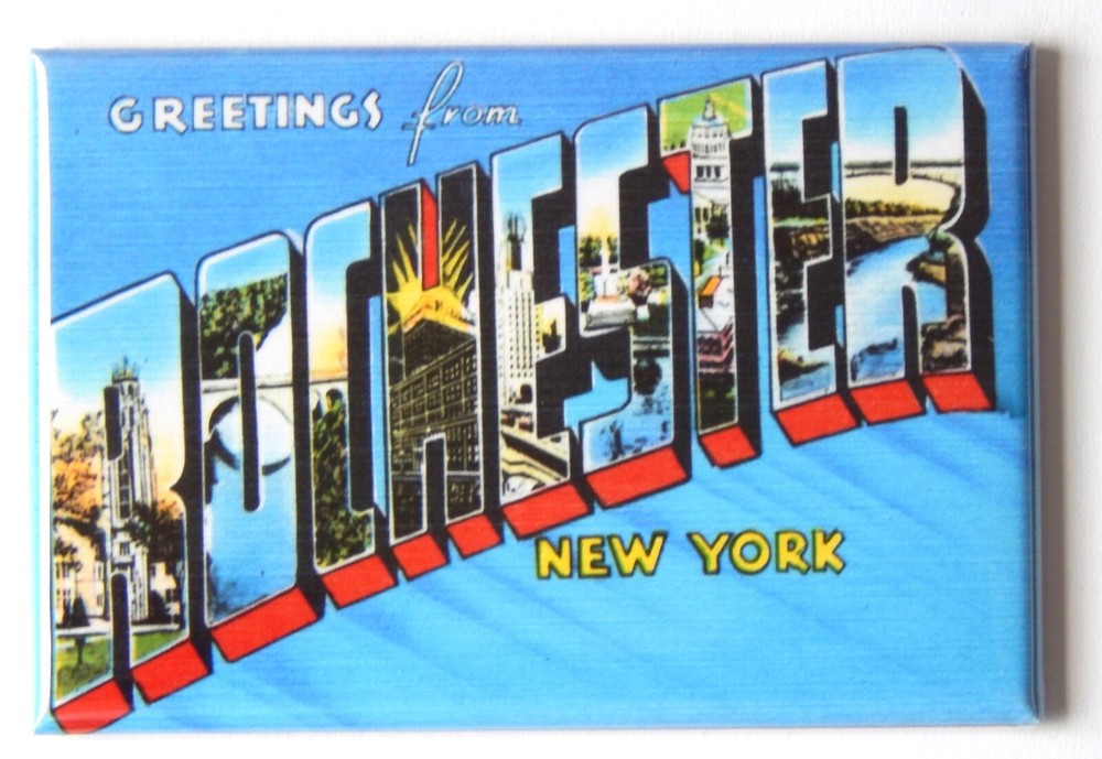 Greetings from Rochester New York FRIDGE MAGNET travel souvenir