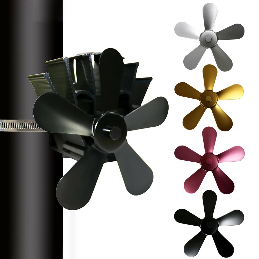 5 Blade for Heat Powered Wood Stove Fan Wood Log Burner Fireplace Friendly Fan!