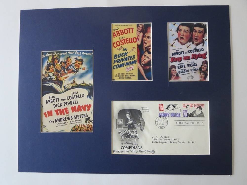 The Military Films of Abbott & Costello & First Day Cover of their own stamp-image