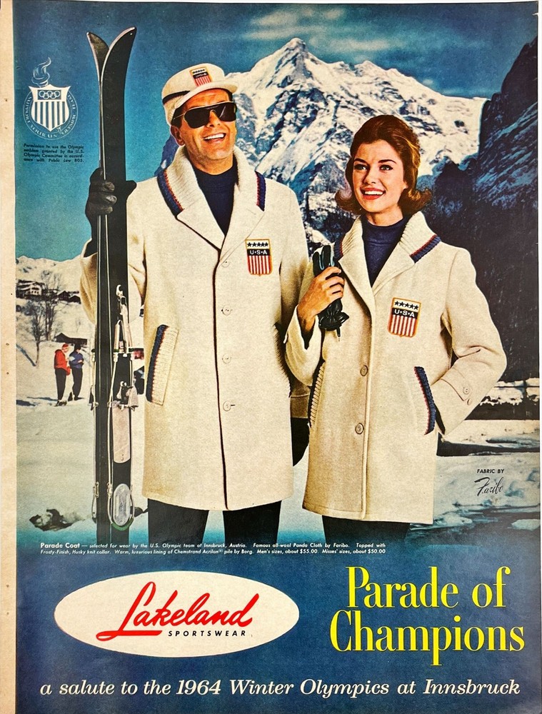 1964 Winter Olympics Vintage Pop Art Fashion Ad for Men & Women