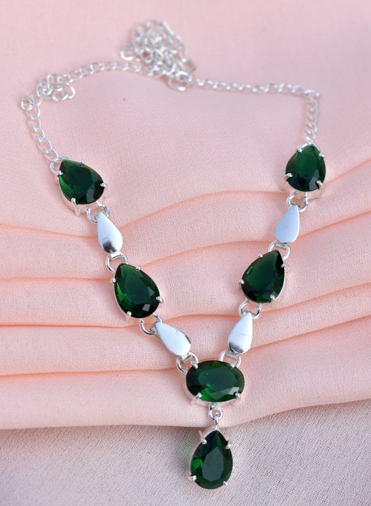 Chrome Diopside 925 Sterling Silver Gemstone Handmade Gift Women Necklace-18