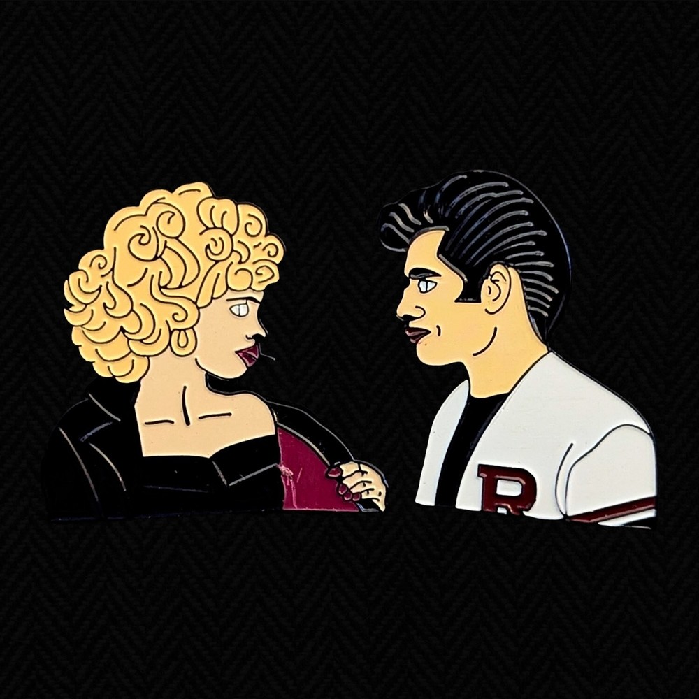 Grease Musical Theatre / Classic John Travolta Movie Enamel Pin Set Of 2