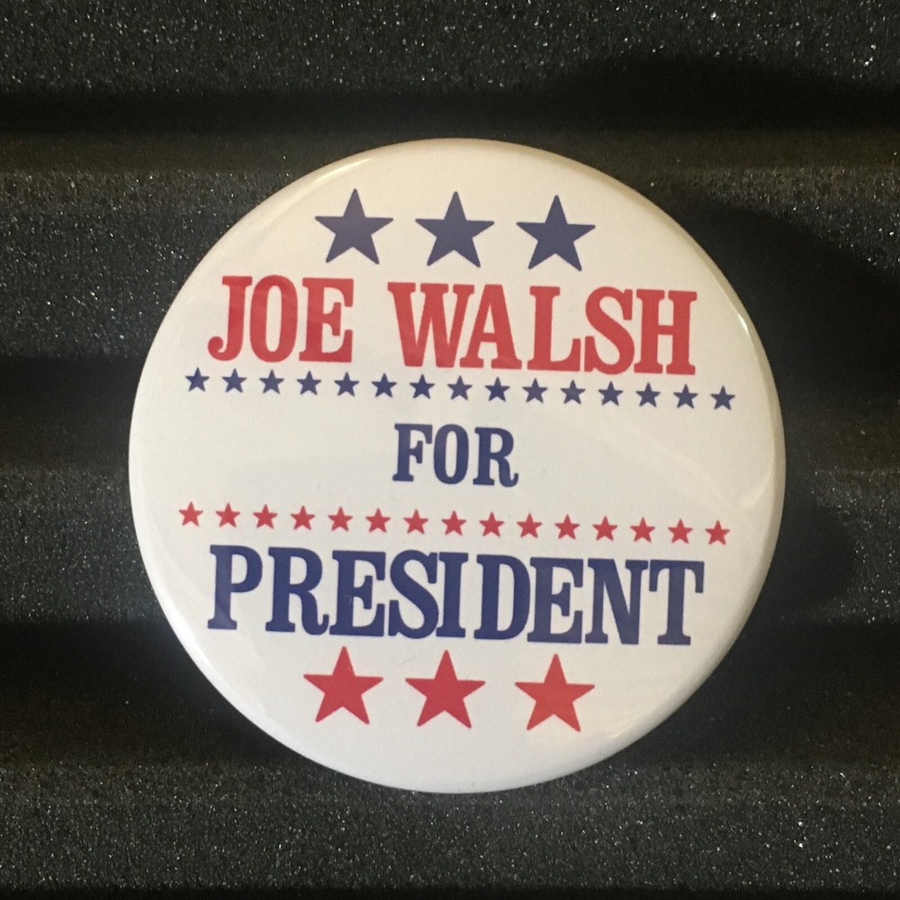 1980 Joe Walsh President Campaign Button Pin Eagles James Gang 2.25