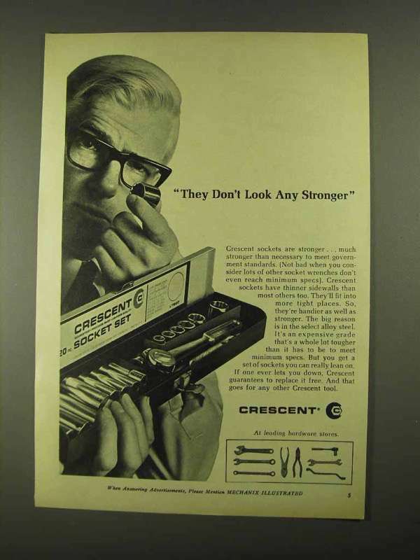 1968 Crescent Socket Set Ad - Don't Look Any Stronger