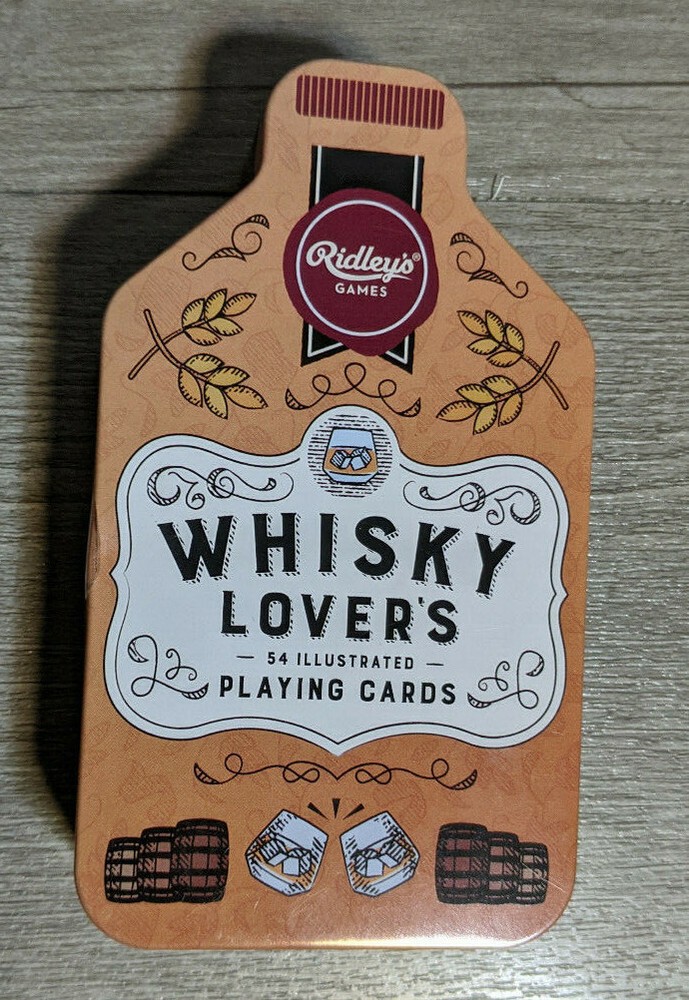 Ridley's Whisky Whiskey Lovers Playing Cards, Metal Tin, Opened But Never Played