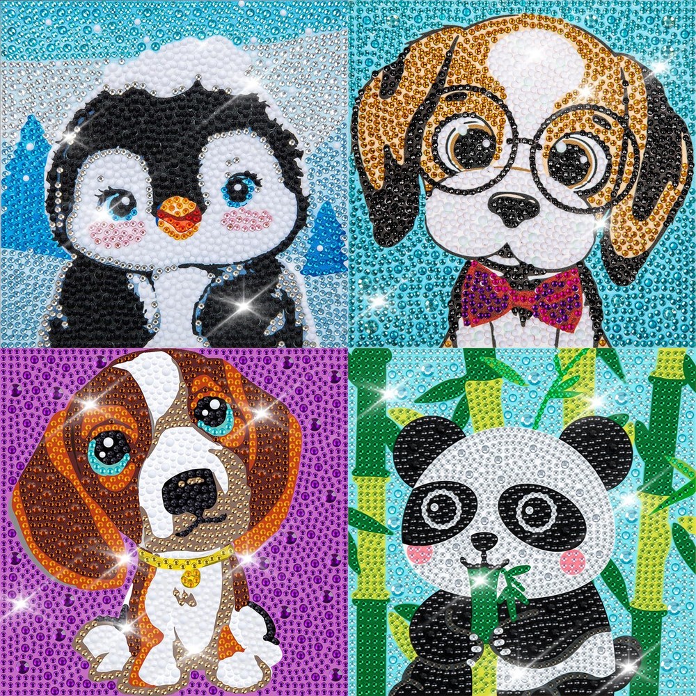 5D Diamond Painting Kit for Kids Ages 6-8 – 4-Piece Art Craft Set