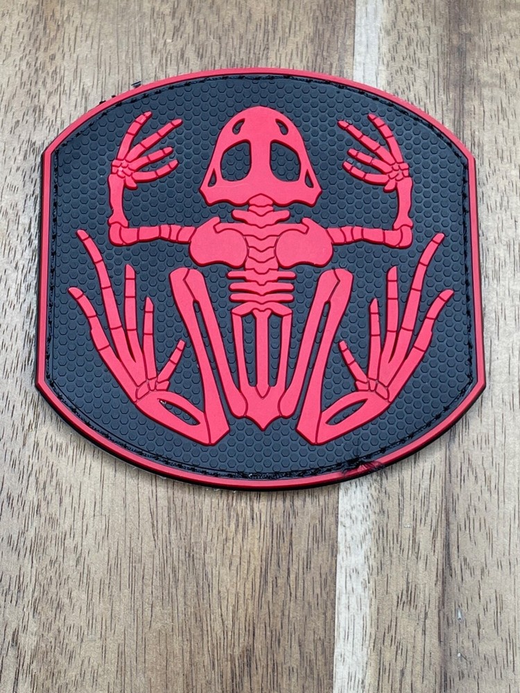 Frogman PVC Patch Hook Loop Skeleton Tactical Morale Red Navy Seal