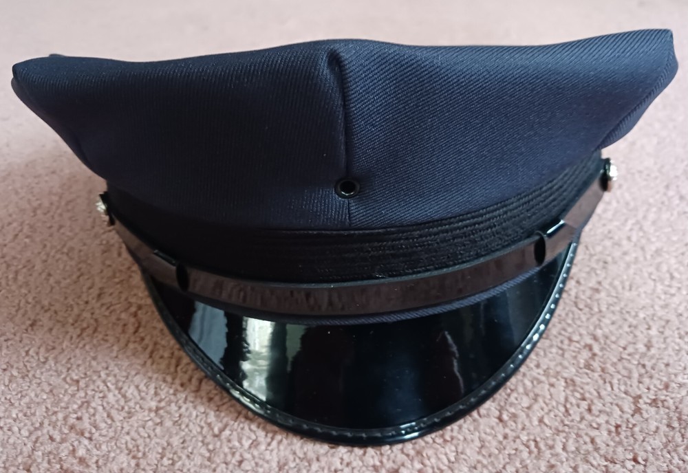8 Point Style Uniform Hat, Open Cane w/Braid, Dark Navy, Sentry Cap #P103-C