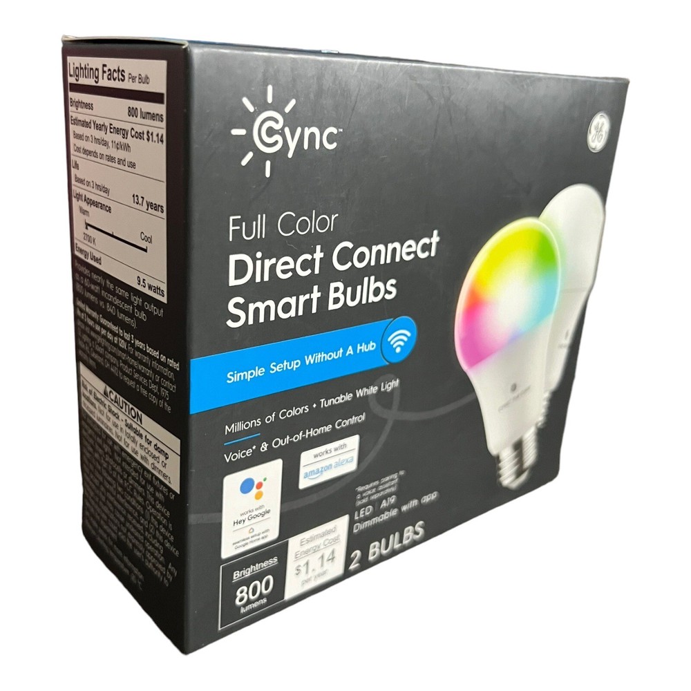 Cync Full Color Direct Connect Smart Bulbs - SEALED - 2 Bulbs