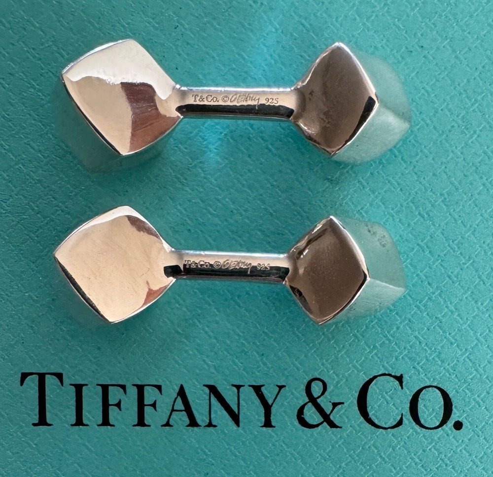 Tiffany & Co.  Frank Gehry Torque Cube Cufflinks Sterling Silver 925