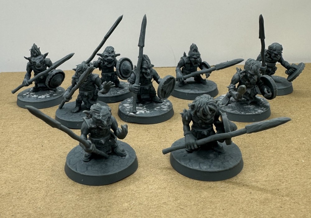 32mm ゴブリン 9個パック 卓上RPG、DND ファンタジー、ウォーゲーム用 槍付き