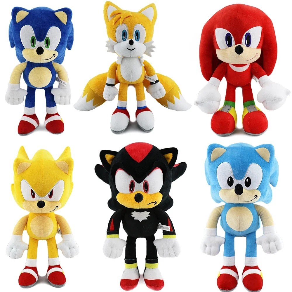 30CM High quality Sonic Plush Knuckles Tails Cute Cartoon Toys for Birthdays.