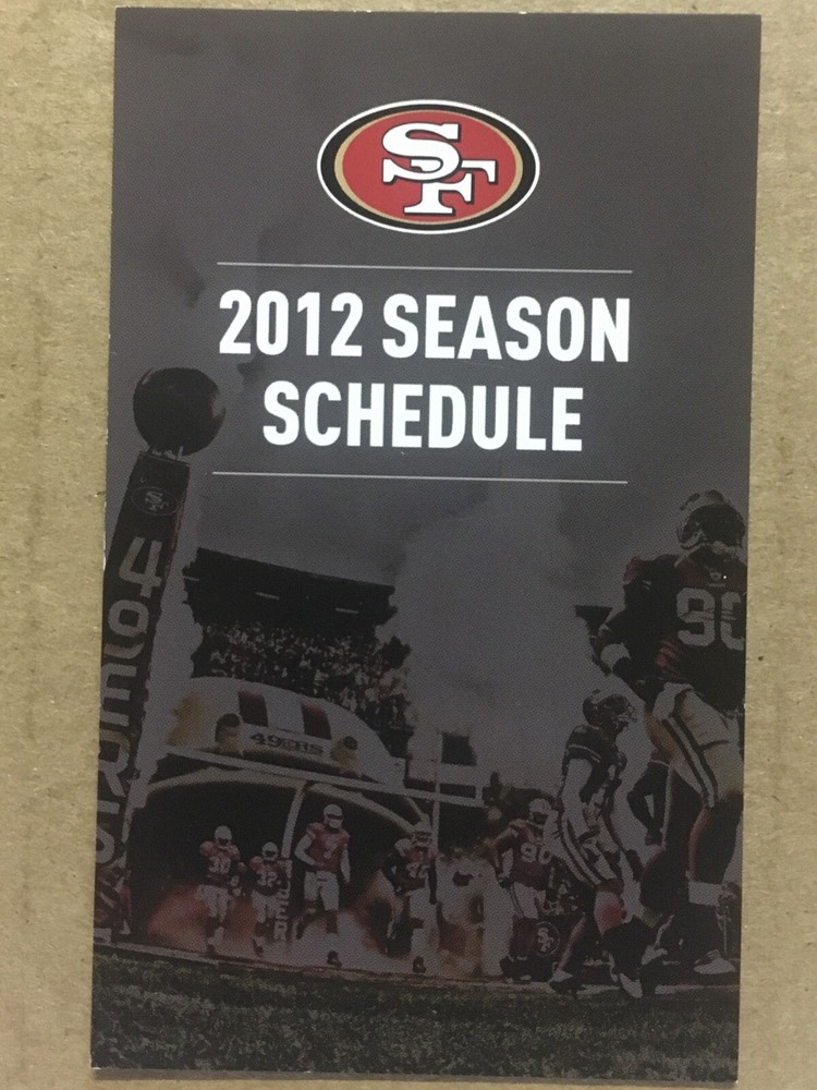 2012 San Francisco 49ers NFL Pocket Schedule-NFC Champions-Sponsored By Visa