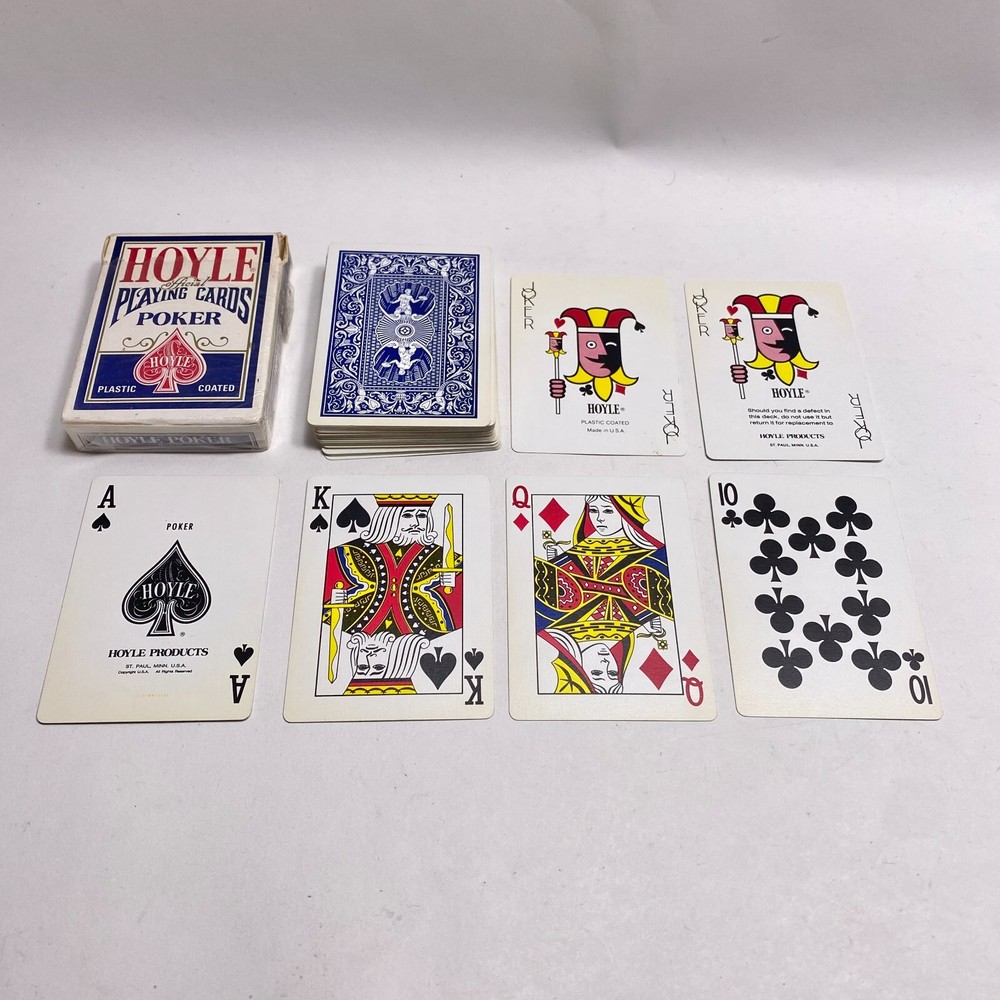 Hoyle Plastic Coated Poker Playing Cards Deck Blue