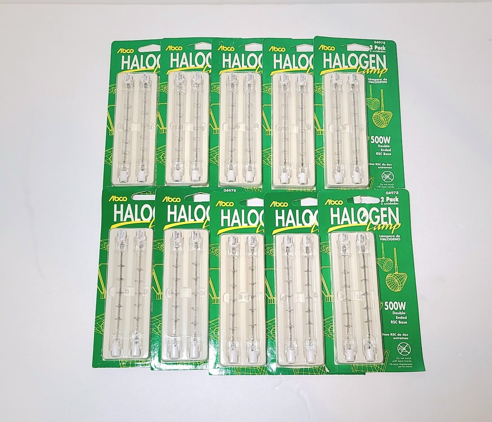 Abco Lamp Bulb Lot 10x 2 Pack 04975 500W/WATT  Double-Ended RSC Base NEW-image