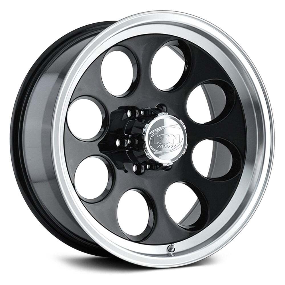 Ion Alloy 171 Black Wheels 18x9 0 Offset 8x165.1 Bolt Pattern 130.8 Hub Set of 4