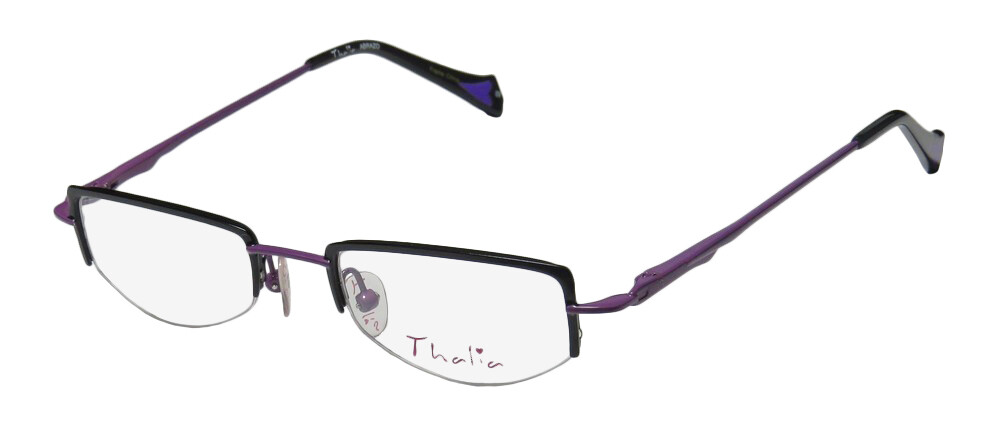 NEW THALIA ABRAZO EYEWEAR METAL WOMENS HALF-RIM 43-18-130 BLACK DESIGNER BK