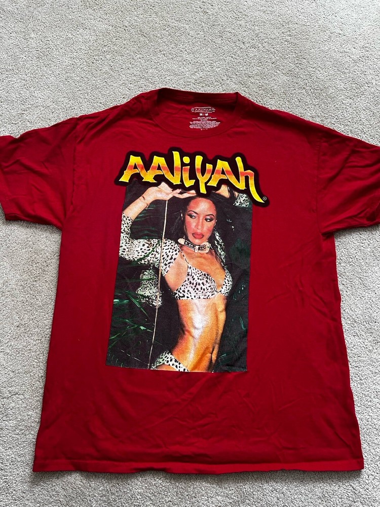 Aaliyah  Rap Hip Hop Concert T-Shirt Men's Size Medium Red Official Merch-image