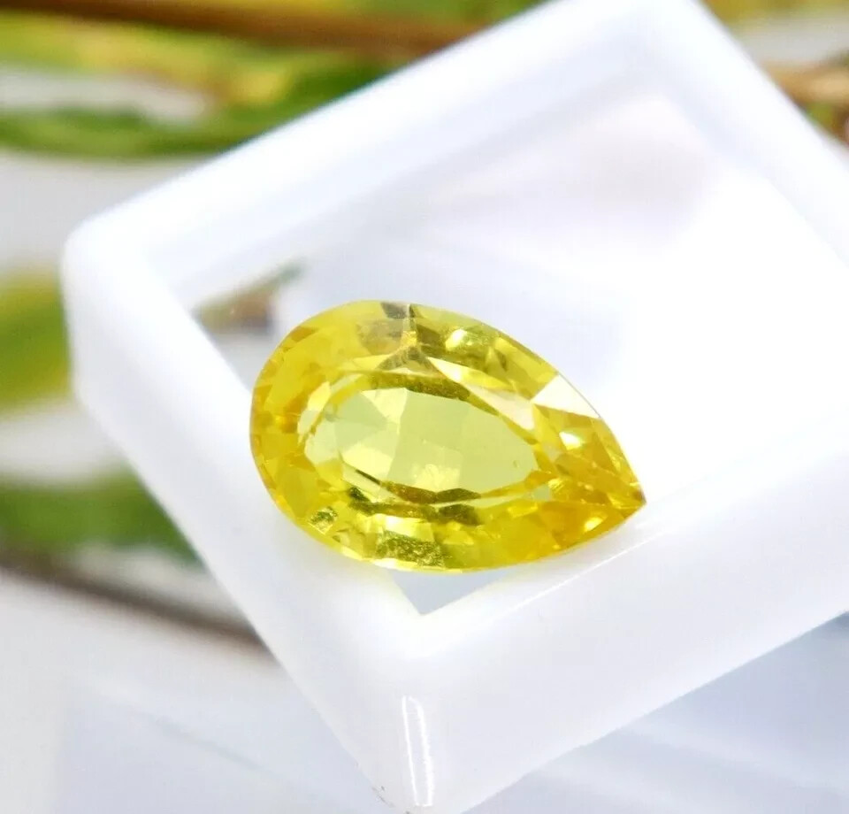 Natural Yellow Sapphire Pear Cut 9.19 Ct Loose Gemstone Certified