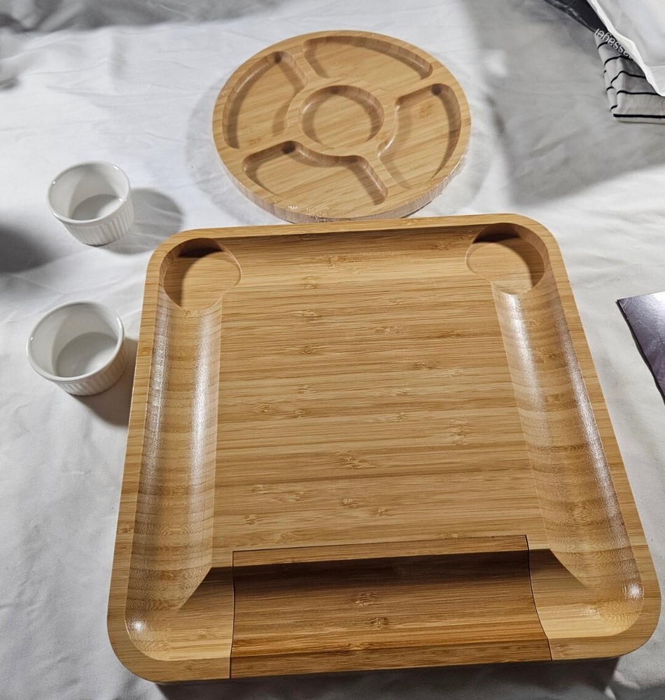 SMIRLY V1 Premium Bamoo Charcuterie Cheese Board Set (Open - Box / New)