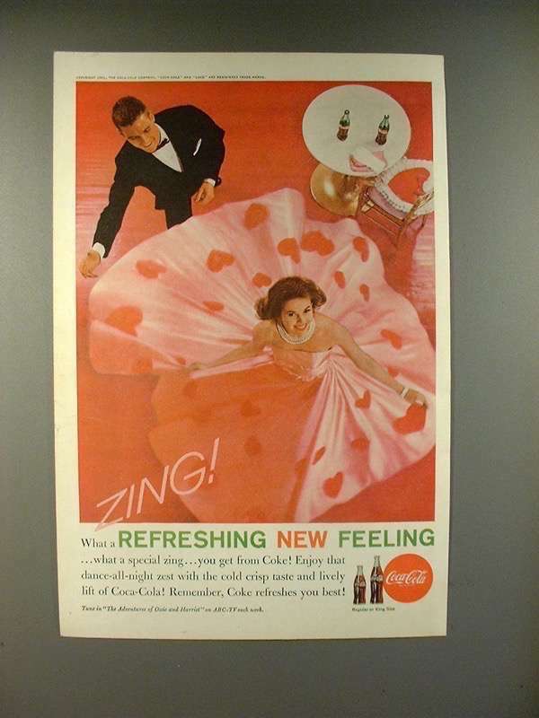 1961 Coca-Cola Coke Soda Ad - Zing! Refreshing!