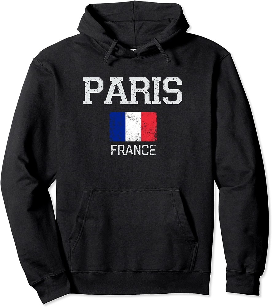 Vintage Paris France Souvenir French Flag Unisex Hoodie
