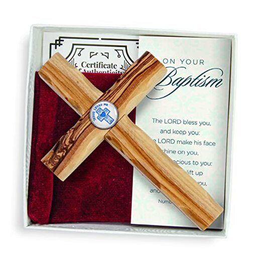 Sacrament Cross, Boxed Gift Set with Certificate of Authenticity, Boys Baptism
