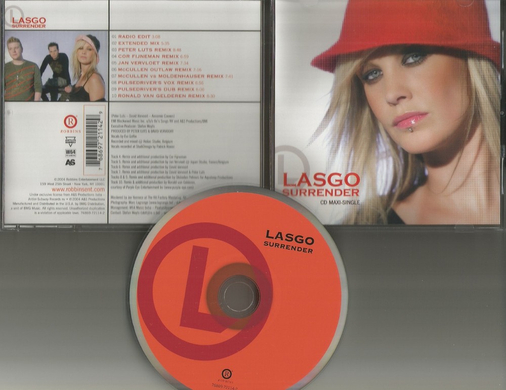 LASGO Surrender 10 TRX REMIXES & RADIO CUT LIMITED USA CD single 2004 MINT