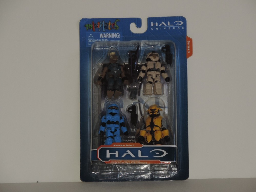 Halo MiniMates Series 3 Figure Set Jackal Sniper Spartan CQB (Khaki)