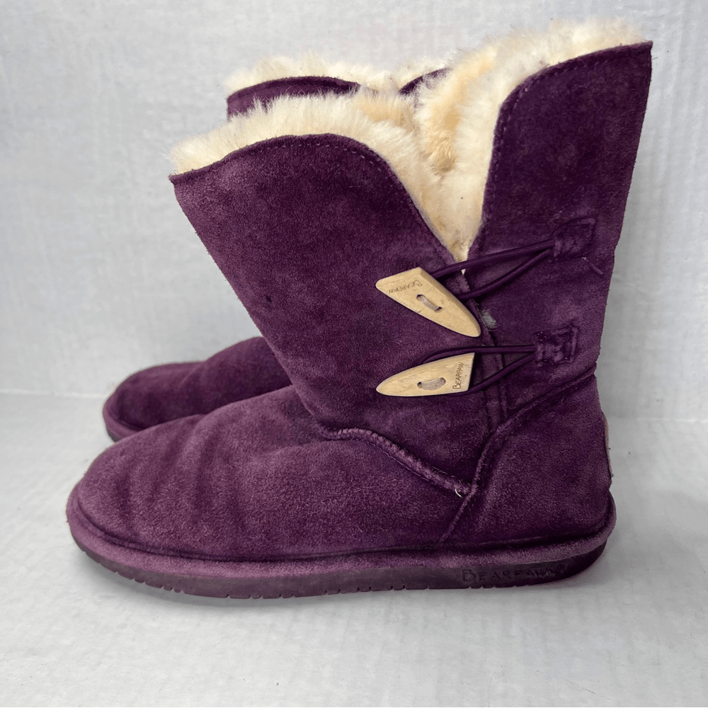 Bearpaw Abigail Women's Size 8 Purple Suede Boots with Wool Lining-image