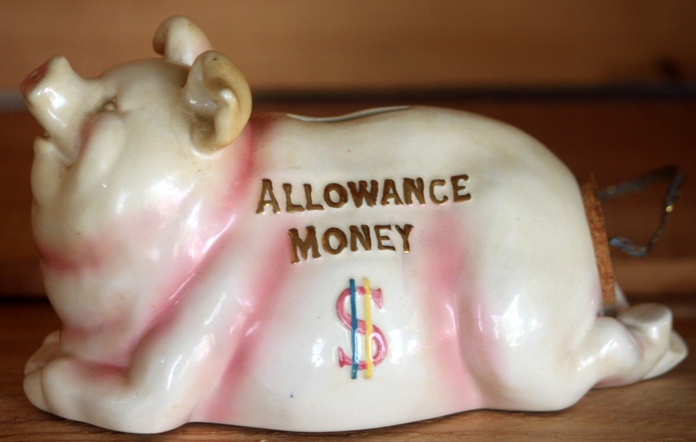 About Face Designs Swirly Pig Vintage Piggy Bank-image