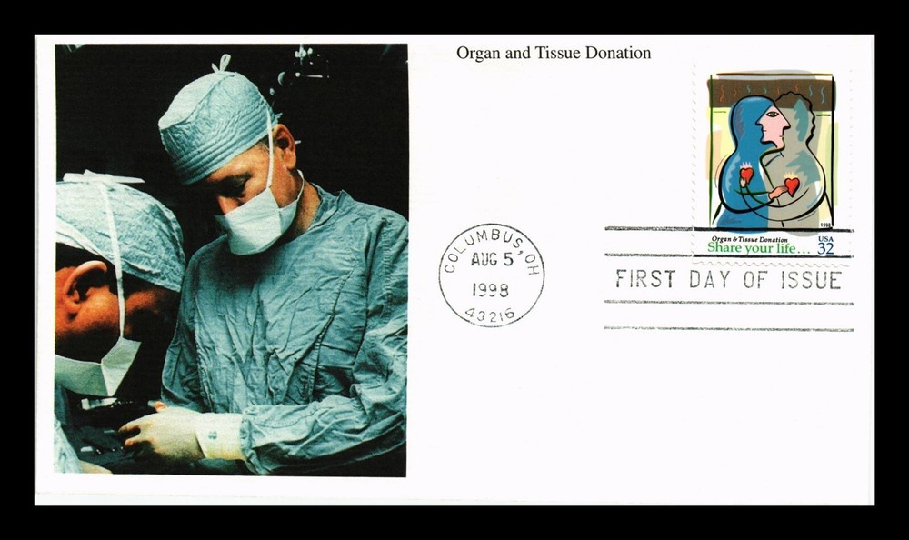 DR JIM STAMPS US COVER ORGAN AND TISSUE DONATION FIRST DAY ISSUE MYSTIC