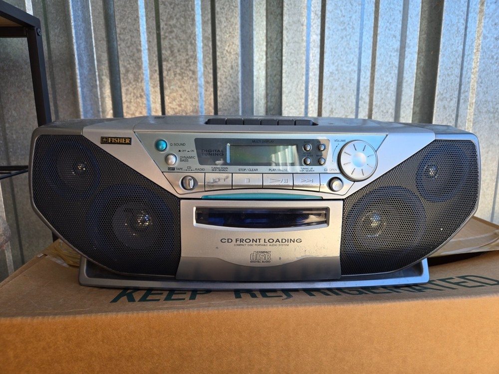 Fisher PH-DS325 CD Boombox with Cassette Player & QSound - Tested & Working